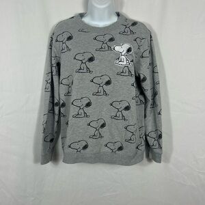 Peanuts snoopy print cotton sweatshirt with appliqué S